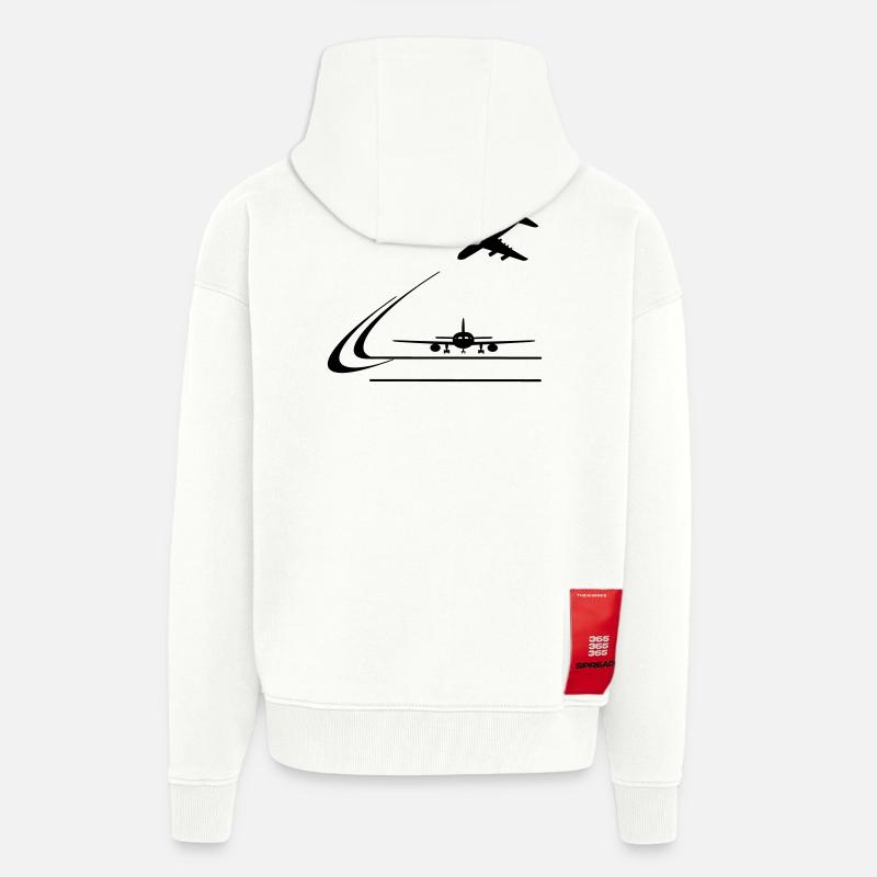 Atterrissage d’aéronefs - Veste à capuche bio épaisse oversize fabriqué en UE - OFF WHITE