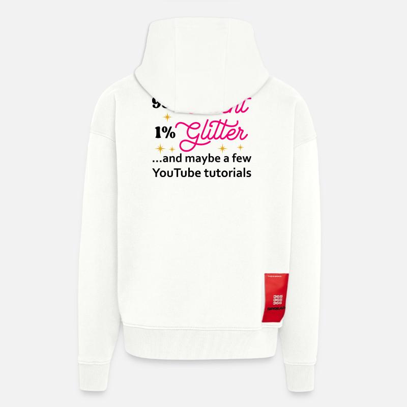 Talent Glitter Étoiles Script - Veste à capuche bio épaisse oversize fabriqué en UE - OFF WHITE
