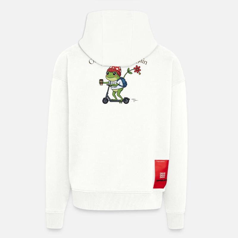 Toad-ally caffeinated frog - Zip Hoodie - made by SPREAD - OFF WHITE