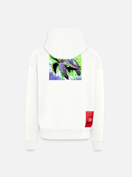 turtle - Zip Hoodie - made by SPREAD - OFF WHITE