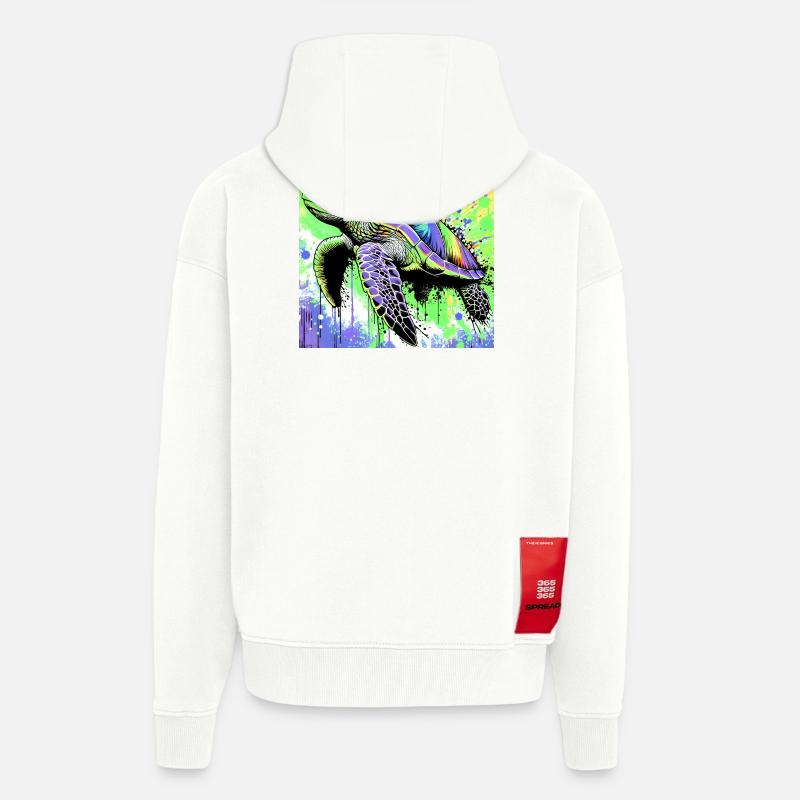 turtle - Zip Hoodie - made by SPREAD - OFF WHITE