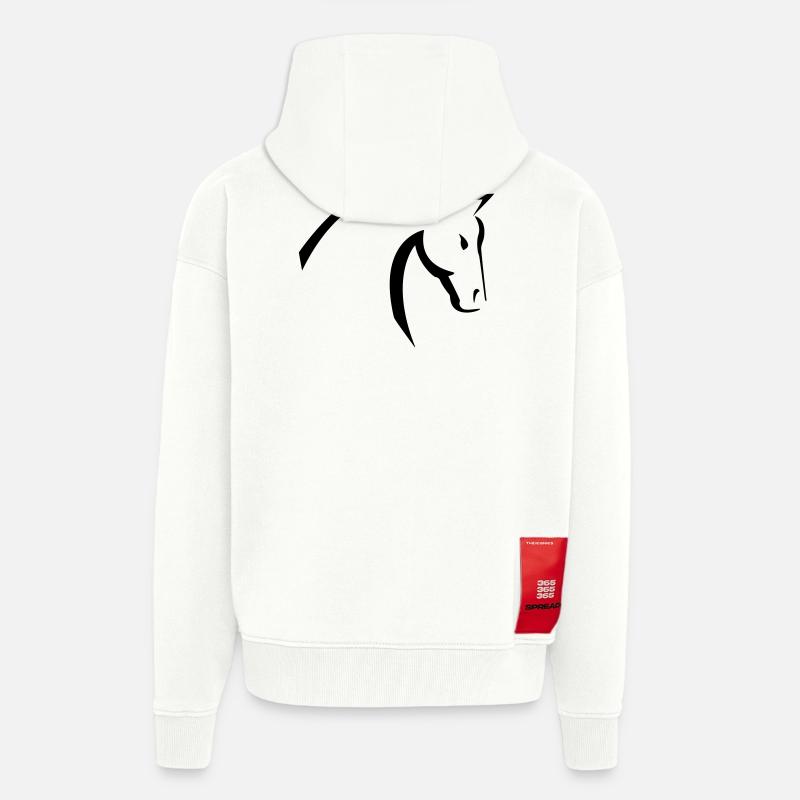 cheval - Veste à capuche bio épaisse oversize fabriqué en UE - OFF WHITE
