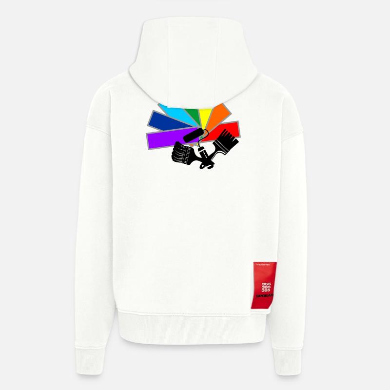 Farbfächerdeck mit Schattenpinseln und Rollenlogo - Zip Hoodie - made by SPREAD - OFF WHITE