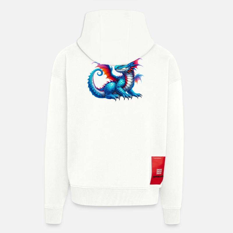 Dragon - Veste à capuche bio épaisse oversize fabriqué en UE - OFF WHITE