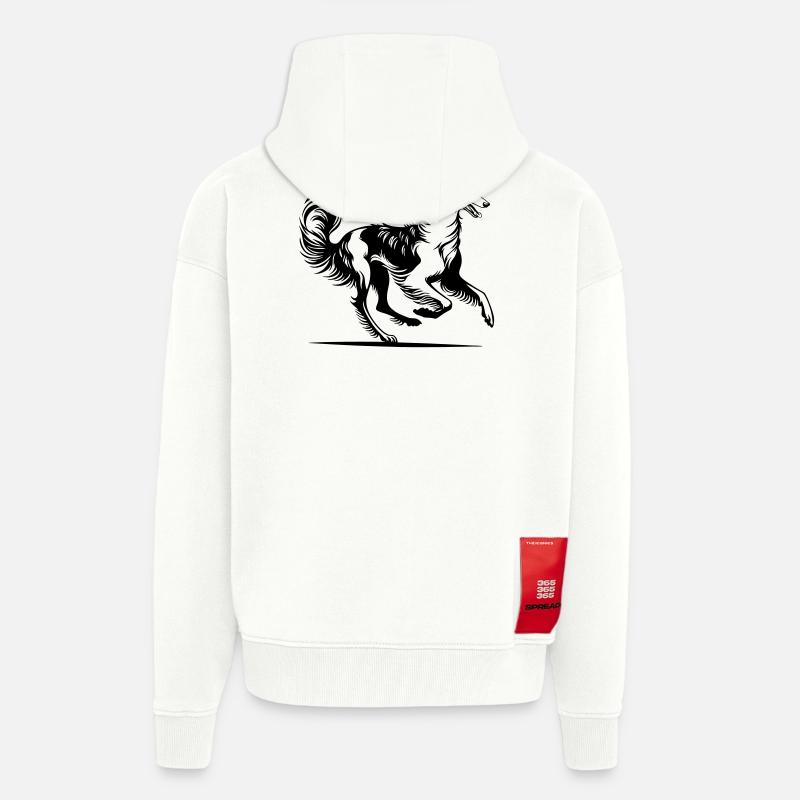 Barzoï - Veste à capuche bio épaisse oversize fabriqué en UE - OFF WHITE