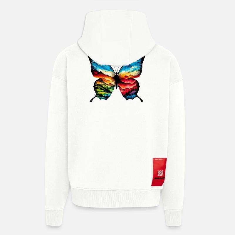 Papillon - Veste à capuche bio épaisse oversize fabriqué en UE - OFF WHITE