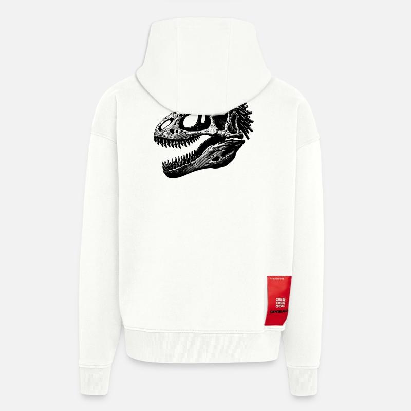 Blick der Urzeit: Dino-Kopf - Zip Hoodie - made by SPREAD - OFF WHITE