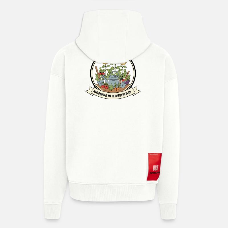 Jardinage Mon plan de retraite - Veste à capuche bio épaisse oversize fabriqué en UE - OFF WHITE