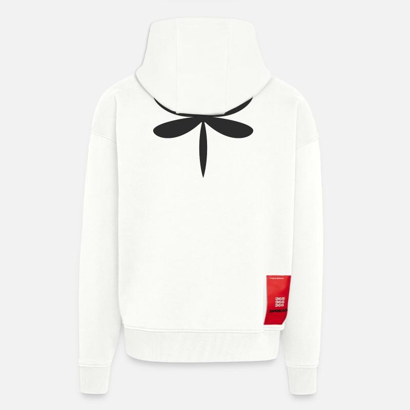 Silhouette de la Libellule - Veste à capuche bio épaisse oversize fabriqué en UE - OFF WHITE