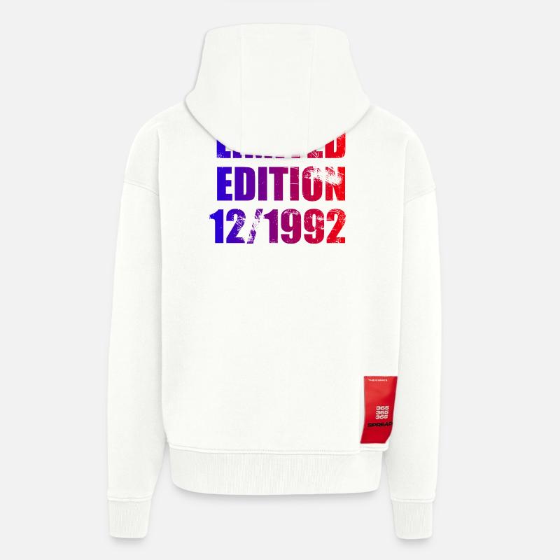 33e anniversaire Edition limitée 12/1992 - Veste à capuche bio épaisse oversize fabriqué en UE - OFF WHITE