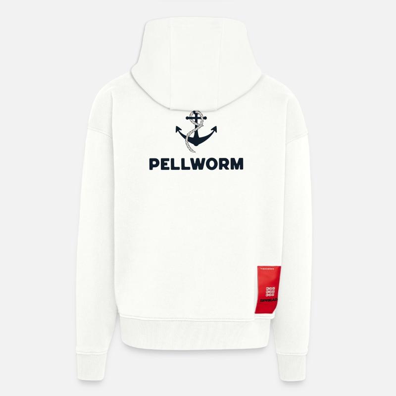 Moin Pellworm – Maritimes Anker-Design - Zip Hoodie - made by SPREAD - OFF WHITE