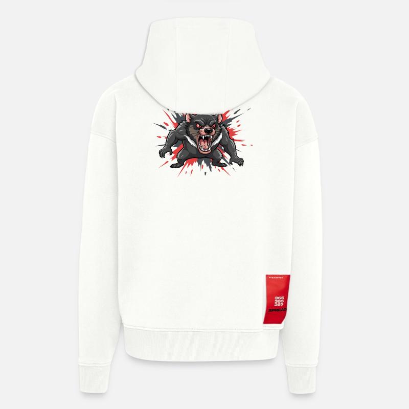 Tasmanian devil in comic style - Zip Hoodie - made by SPREAD - OFF WHITE