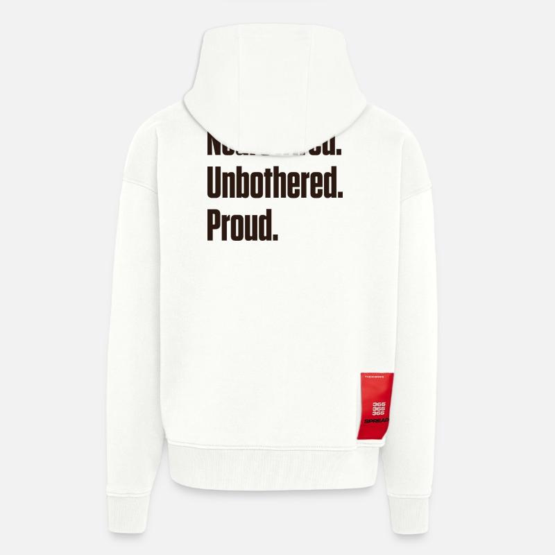 Fierté neurocâblée et indifférente ND - Veste à capuche bio épaisse oversize fabriqué en UE - OFF WHITE