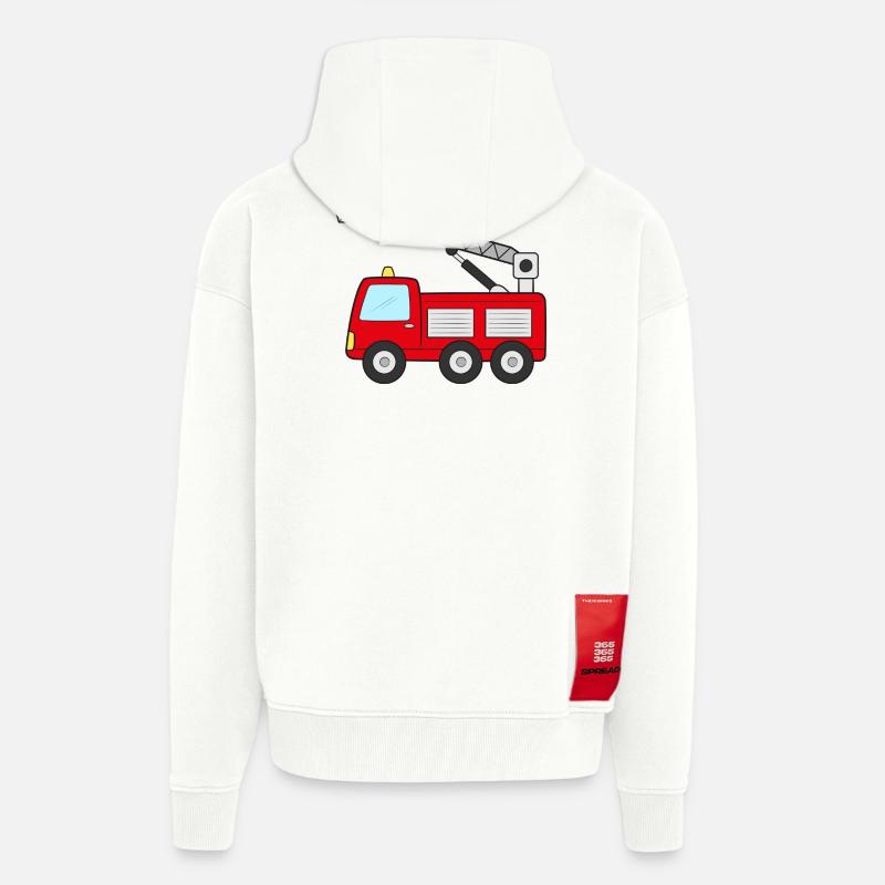 Fire engine Fire engine - Zip Hoodie - made by SPREAD - OFF WHITE