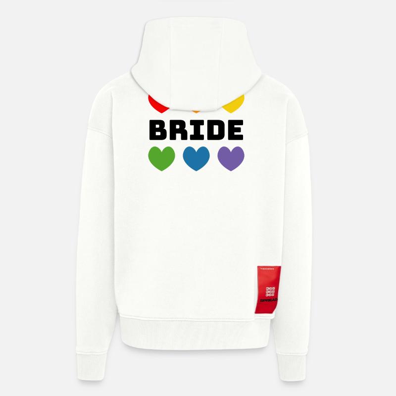 Regenbogenherzchen Bride schwarz - Zip Hoodie - made by SPREAD - OFF WHITE