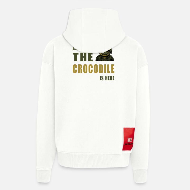 Krokodil im Einsatz – Keep Calm - Zip Hoodie - made by SPREAD - OFF WHITE