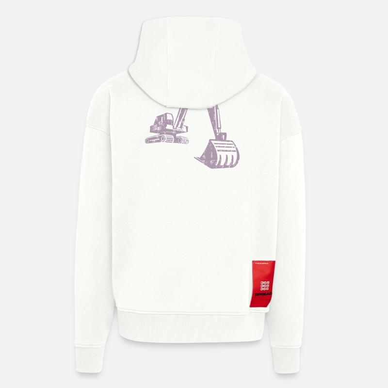 Bagger Silhouette Bauarbeiter Grunge Design - Zip Hoodie - made by SPREAD - OFF WHITE