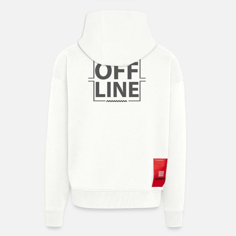Today Offline Design Statement Spruch Minimal - Zip Hoodie - made by SPREAD - OFF WHITE