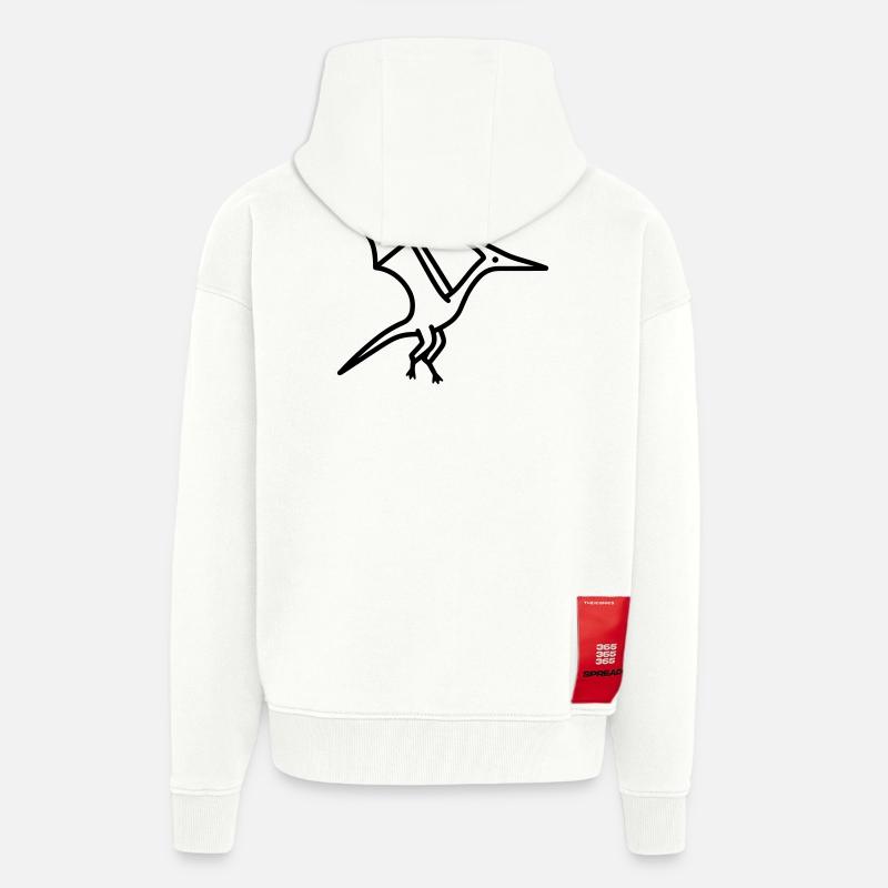 ptérodactyle - Veste à capuche bio épaisse oversize fabriqué en UE - OFF WHITE