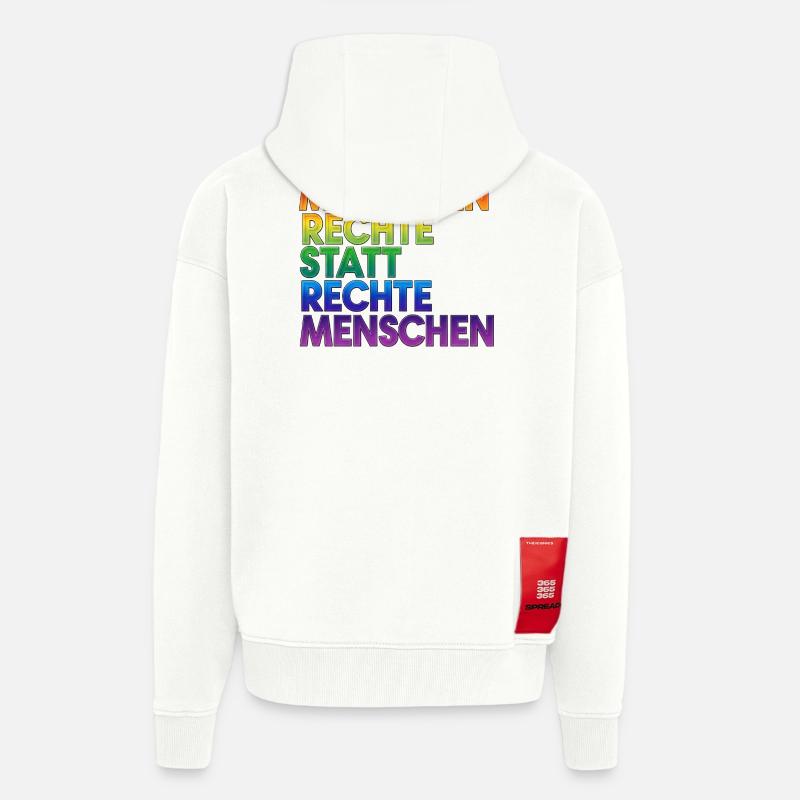 Regenbogen Statement Spruch Menschenrechte - Zip Hoodie - made by SPREAD - OFF WHITE