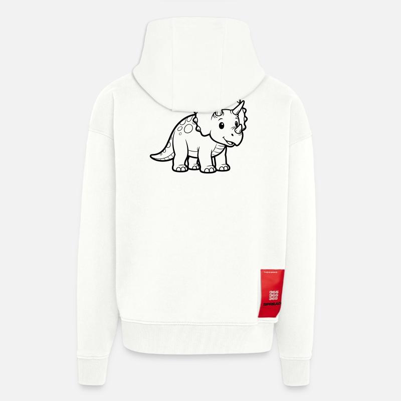 Bébé Tricératops - Veste à capuche bio épaisse oversize fabriqué en UE - OFF WHITE