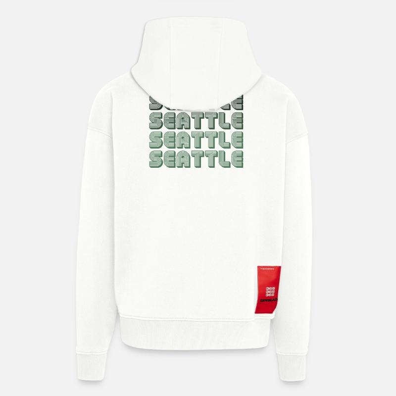 Seattle Blockgrid Muster - Zip Hoodie - made by SPREAD - OFF WHITE