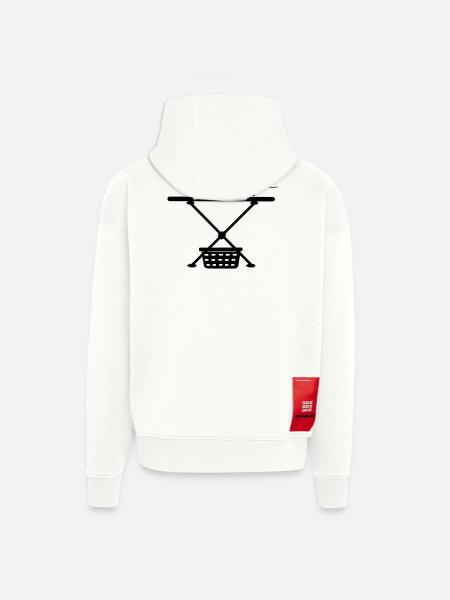 Iron srichplak and laundry basket - Zip Hoodie - made by SPREAD - OFF WHITE