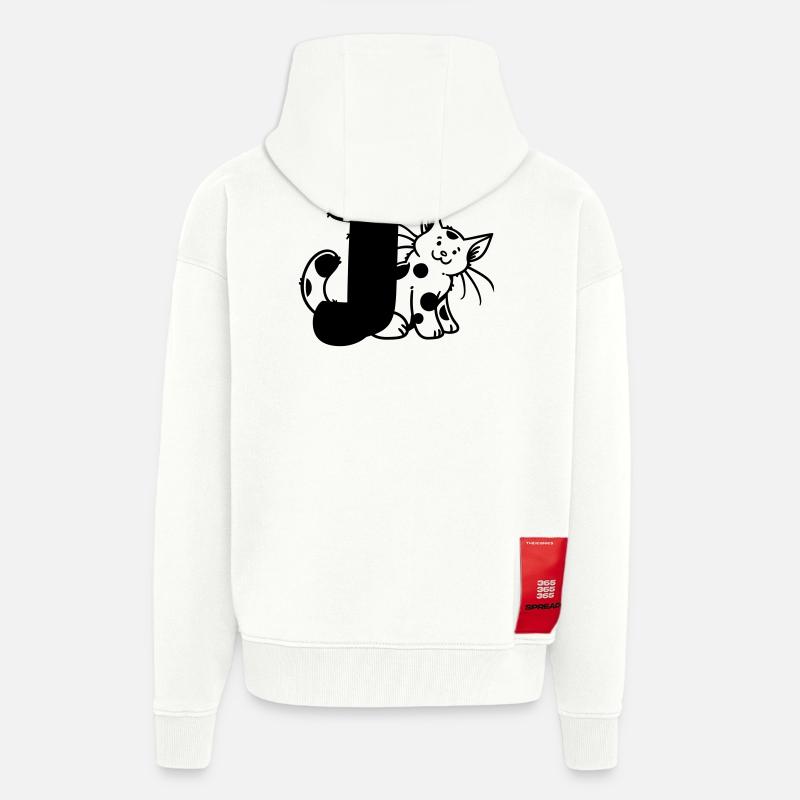 Katze Buchstabe J - Zip Hoodie - made by SPREAD - OFF WHITE