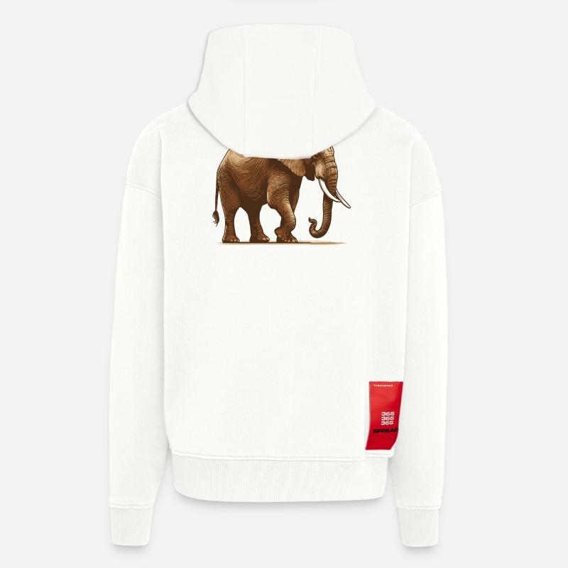 Elefant - Zip Hoodie - made by SPREAD - OFF WHITE