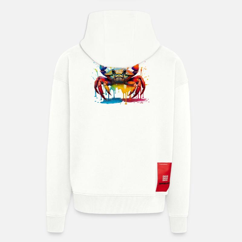 Farbexplosion Krabbenkunst - Zip Hoodie - made by SPREAD - OFF WHITE