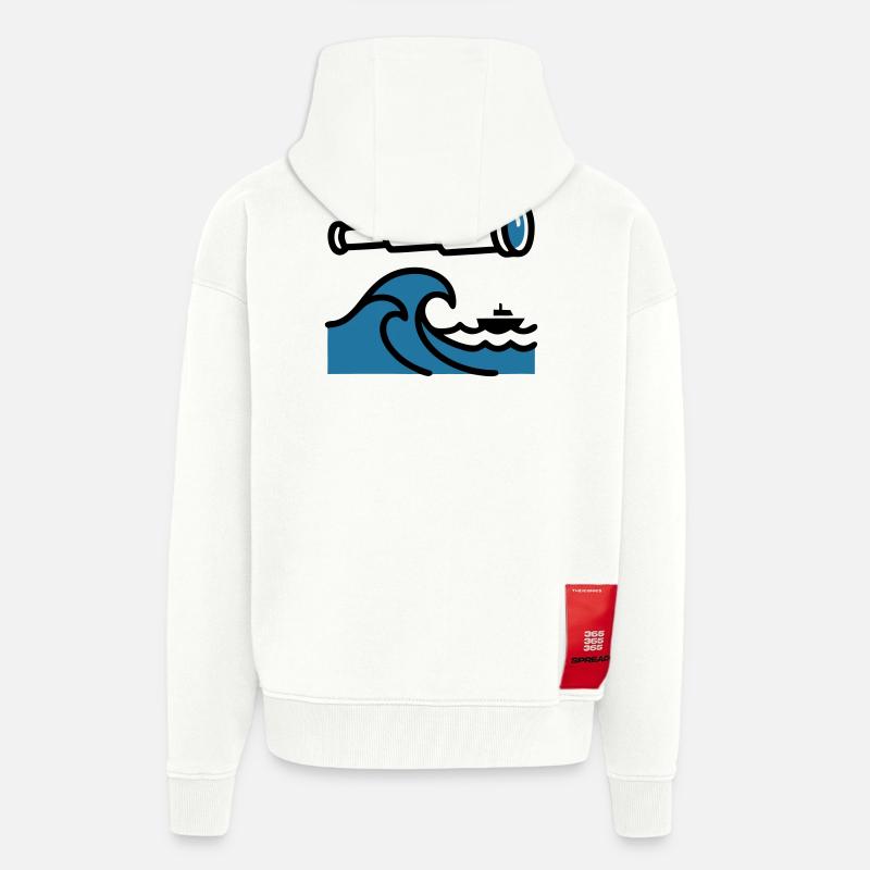 Telescope Waves Ocean Explorer - Zip Hoodie - made by SPREAD - OFF WHITE