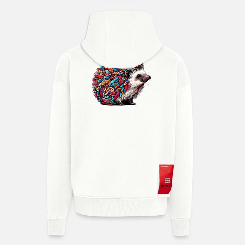 Hérisson - Veste à capuche bio épaisse oversize fabriqué en UE - OFF WHITE