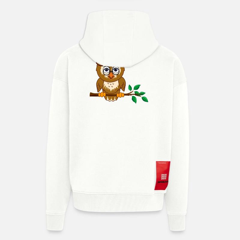 Schlaue Eule auf Ast - Zip Hoodie - made by SPREAD - OFF WHITE