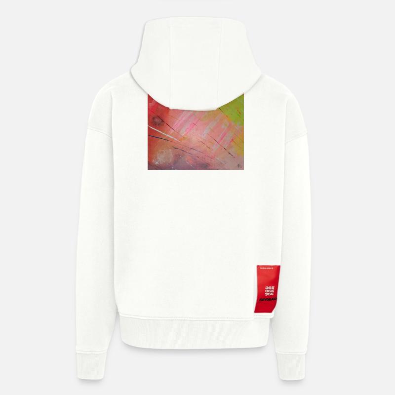 Neon-Diagonalstreifen Abstrakt - Zip Hoodie - made by SPREAD - OFF WHITE