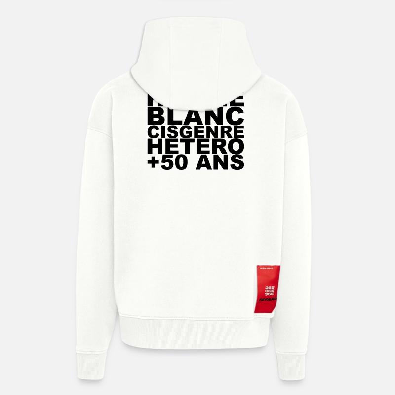 Homme_V2 - Veste à capuche bio épaisse oversize fabriqué en UE - OFF WHITE