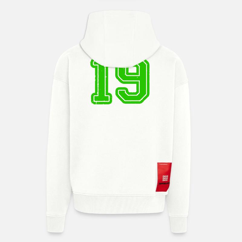 19- - Veste à capuche bio épaisse oversize fabriqué en UE - OFF WHITE