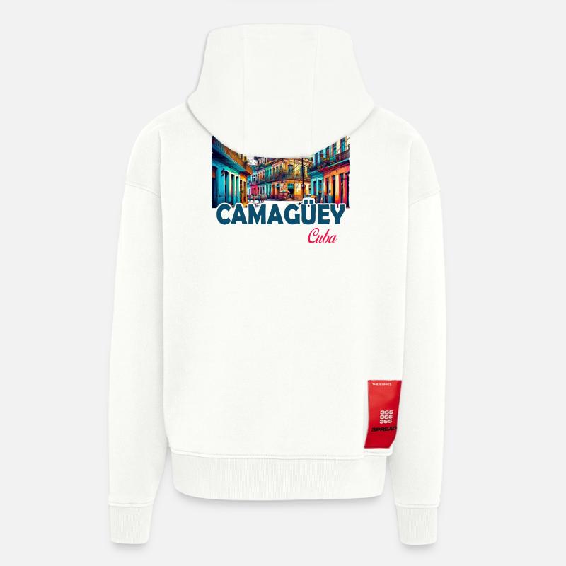 Camagüey, Cuba, Caraïbes, Design - Veste à capuche bio épaisse oversize fabriqué en UE - OFF WHITE
