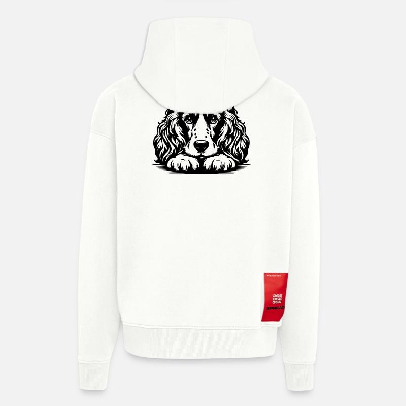 Cocker Spaniel Kopf mit Pfoten - Zip Hoodie - made by SPREAD - OFF WHITE