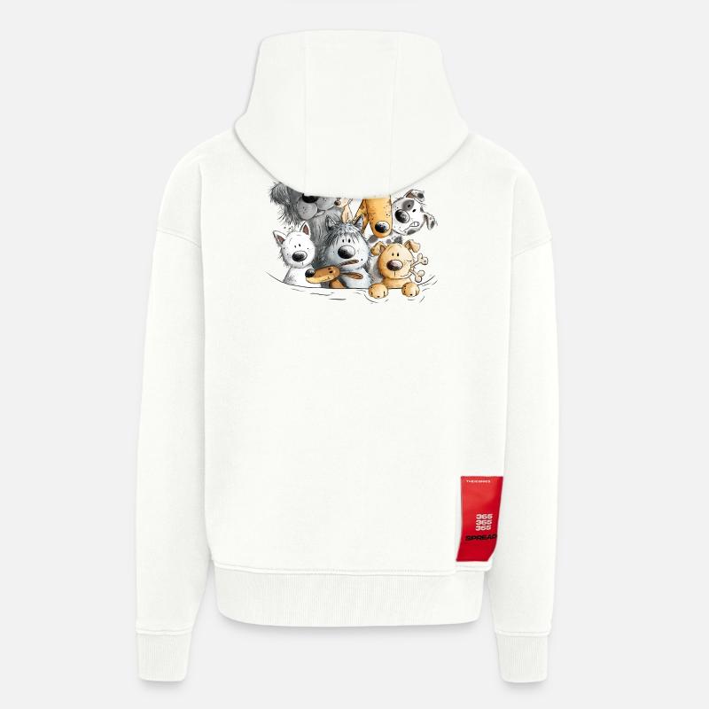 Pack chien caca de chien - Veste à capuche bio épaisse oversize fabriqué en UE - OFF WHITE