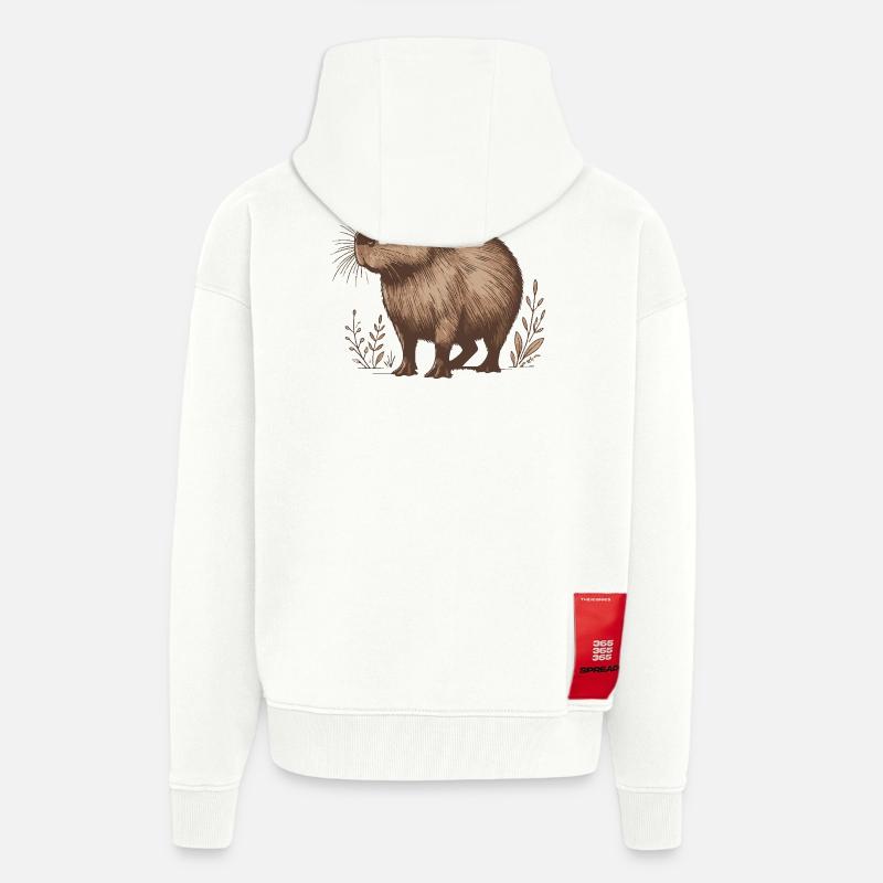 Capybara - Zip Hoodie - made by SPREAD - OFF WHITE