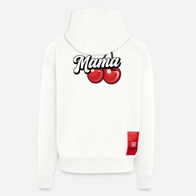 Mama Kirsche – Süßes & Stylisches Mama-Design - Zip Hoodie - made by SPREAD - OFF WHITE