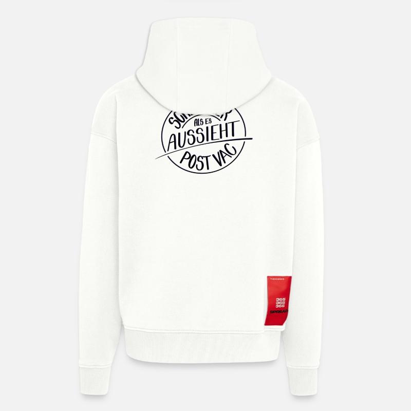 Schlimmer als es aussieht, Post Vac - Zip Hoodie - made by SPREAD - OFF WHITE