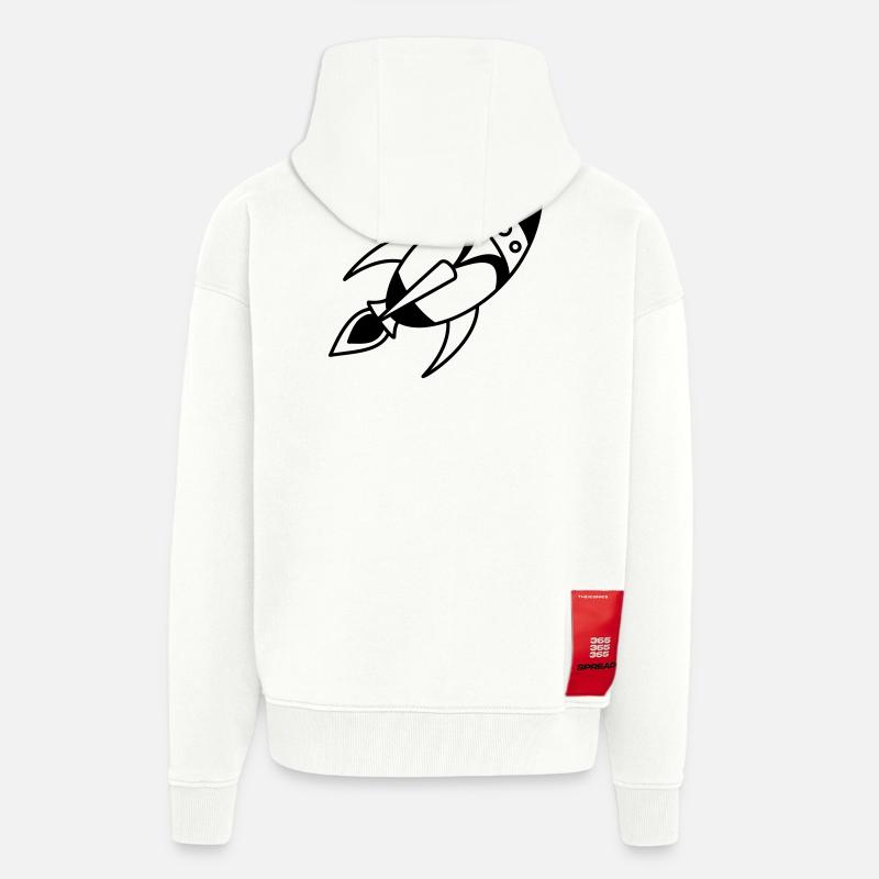 Retro Space Rocket – Space Spaceship Design - Zip Hoodie - made by SPREAD - OFF WHITE