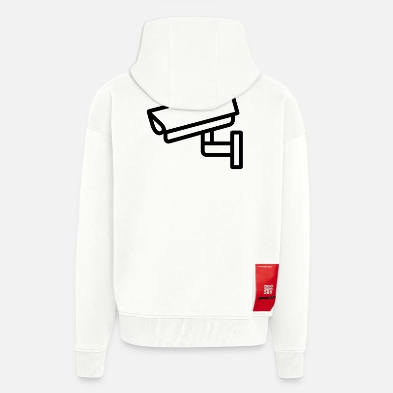 caméra - Veste à capuche bio épaisse oversize fabriqué en UE - OFF WHITE