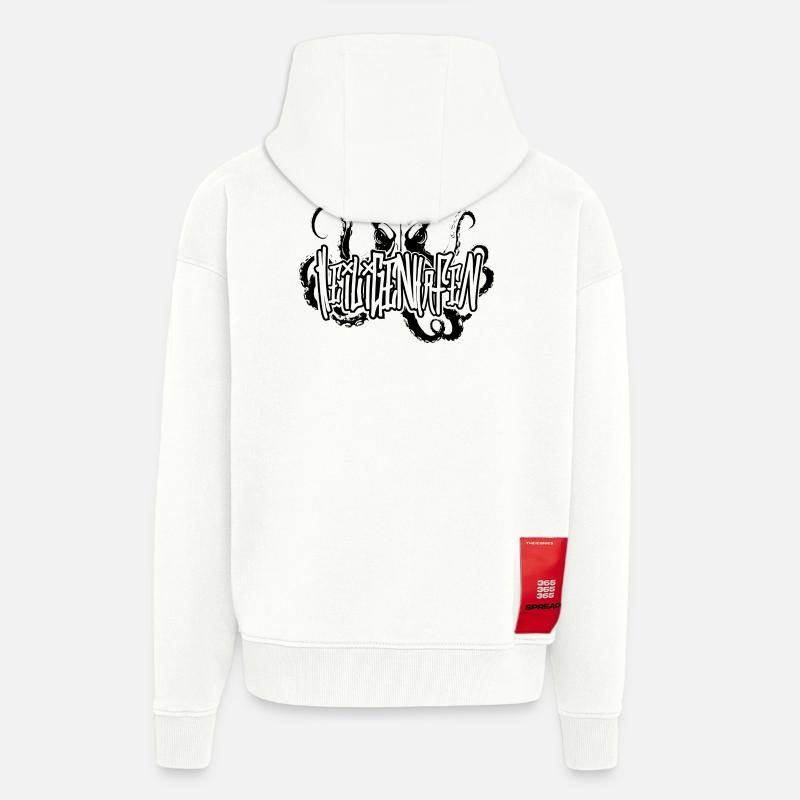 Heiligenhafen Octo Deep Dive Design - Veste à capuche bio épaisse oversize fabriqué en UE - OFF WHITE
