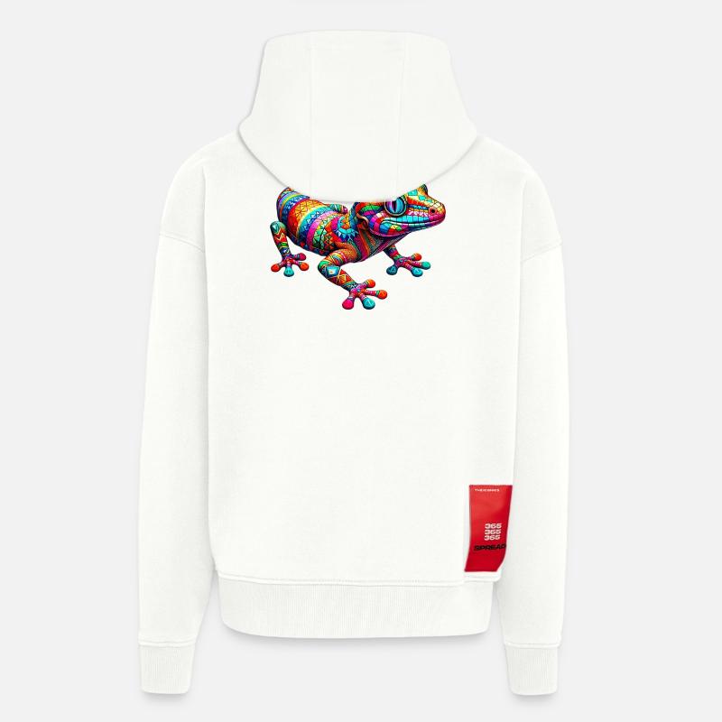 Gecko - Veste à capuche bio épaisse oversize fabriqué en UE - OFF WHITE