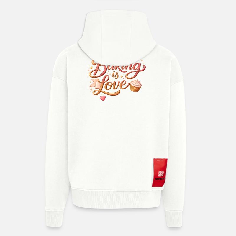 Baking is Love Backen Spruch Design - Zip Hoodie - made by SPREAD - OFF WHITE
