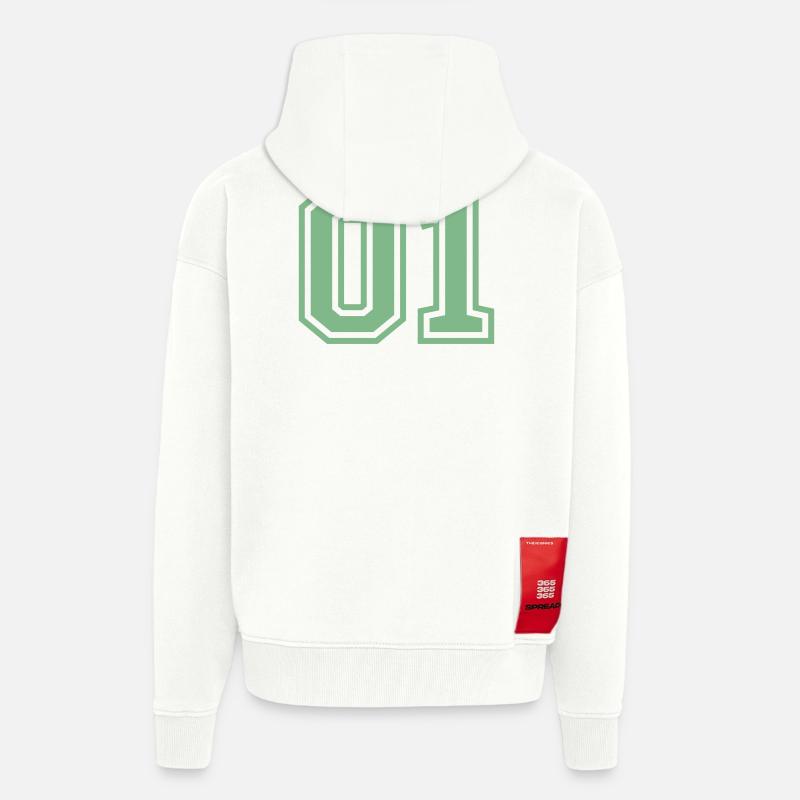 01_eins_nummer - Zip Hoodie - made by SPREAD - OFF WHITE
