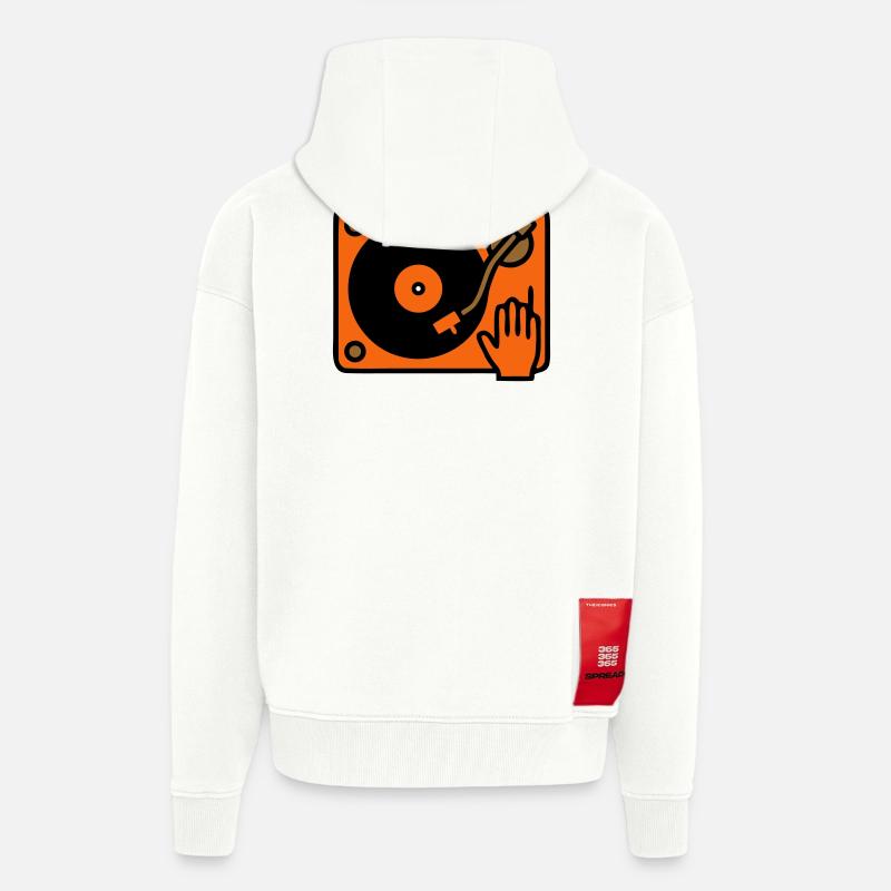 DJ Turntable Hand Scratching - Zip Hoodie - made by SPREAD - OFF WHITE