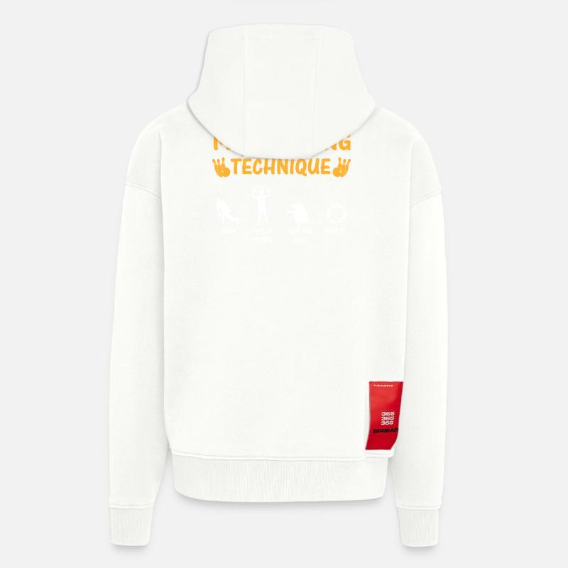 Mon Tee de Technique de Bowling - Veste à capuche bio épaisse oversize fabriqué en UE - OFF WHITE